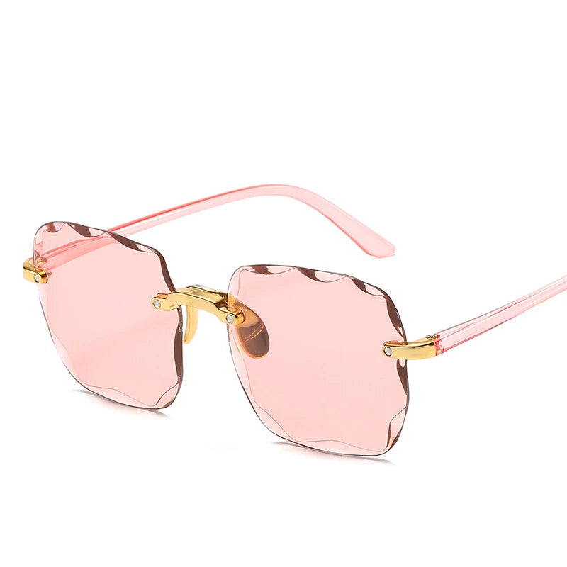 Women's Square Rimless Sunglasses Set – 3 Pack UV400 Protection