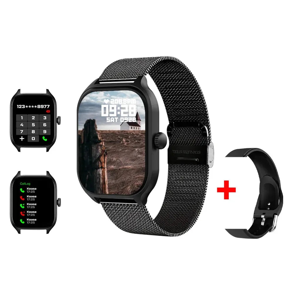 H9 Smart Watch — 2.01" HD Display, Silicone & Metal Band Options