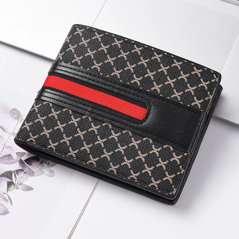Men's Hand-Woven Leather Wallet – Slim Multi-Card Coin Purse