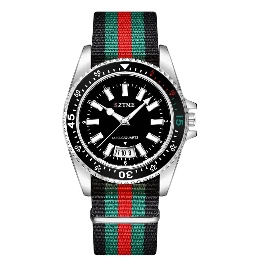Nylon Strap Calendar Quartz Watch – Minimalist Unisex Business Watch
