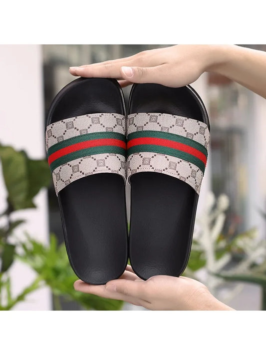 Men's Plus Size One-Strap Slides — Non-Slip Casual Slippers