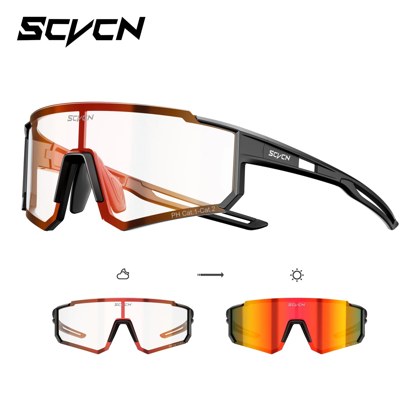 Photochromic Cycling Sunglasses – UV400 Windproof Sports Goggles