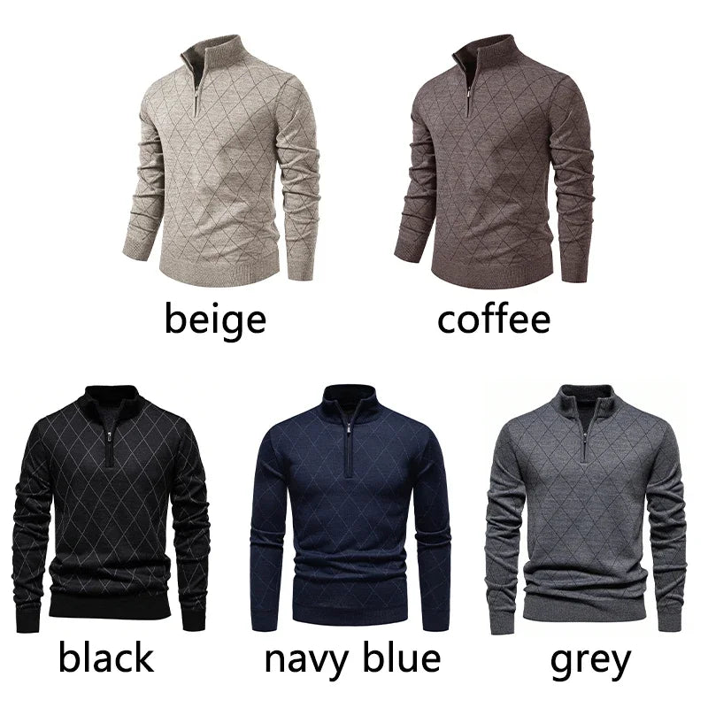 Men's Quarter-Zip Knit Pullover Sweater – Fleece