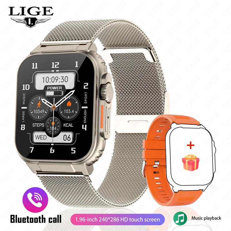 LIGE A70 Smartwatch — 600mAh Battery, Bluetooth Calling & Health Tracking