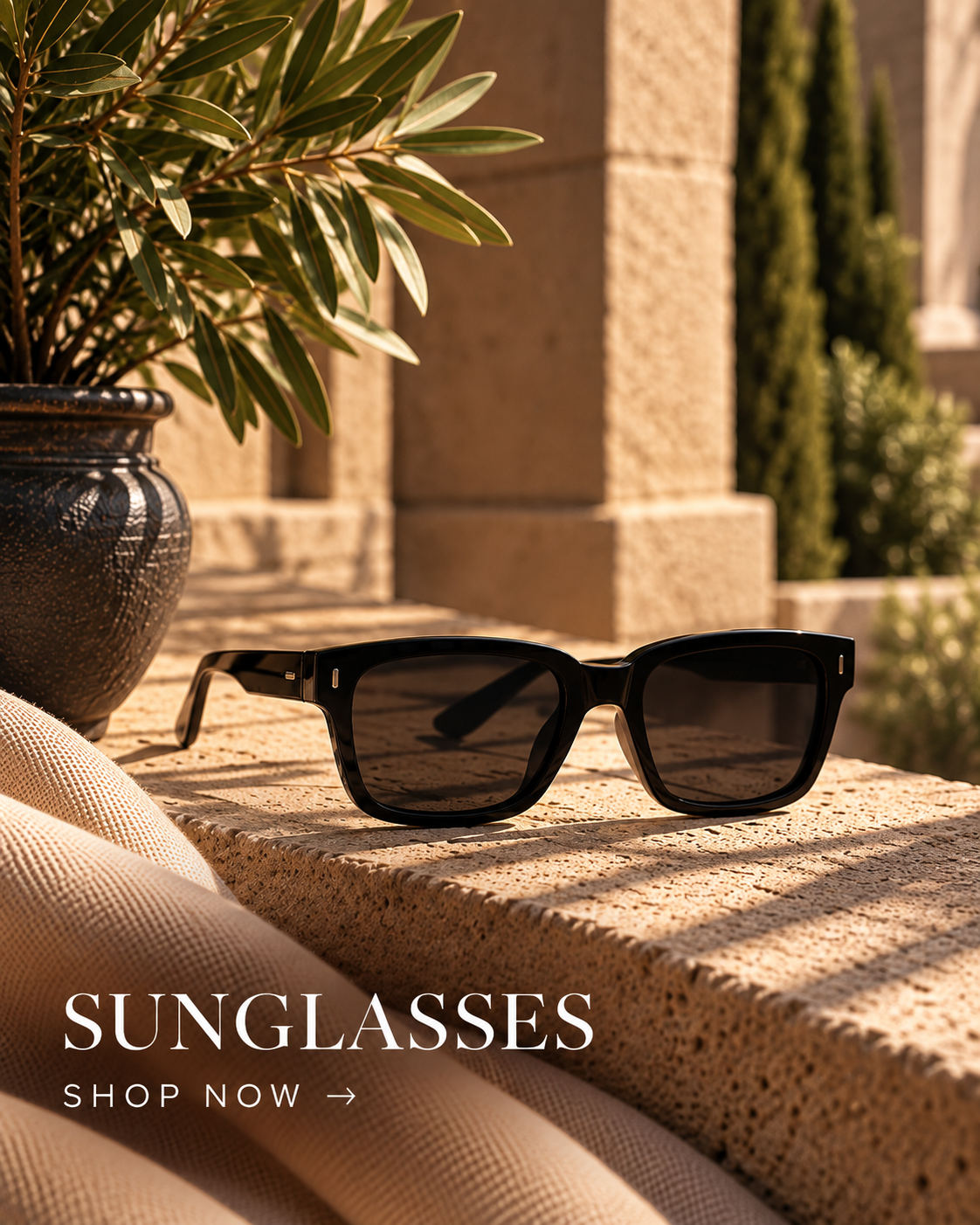 Sunglasses Collection Banner with Text