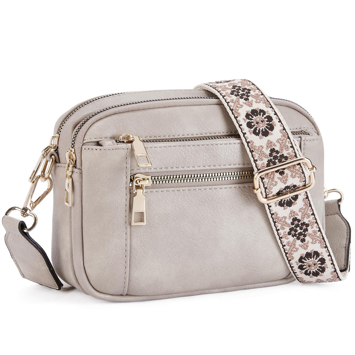 Women's Floral Embroidered Crossbody Bag | Colorblock Shoulder Bag - image 3