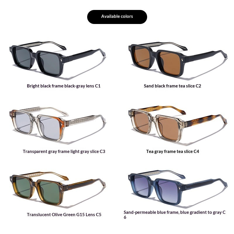 UV400 square frame sunglasses front frame detail