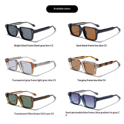 UV400 square frame sunglasses front frame detail