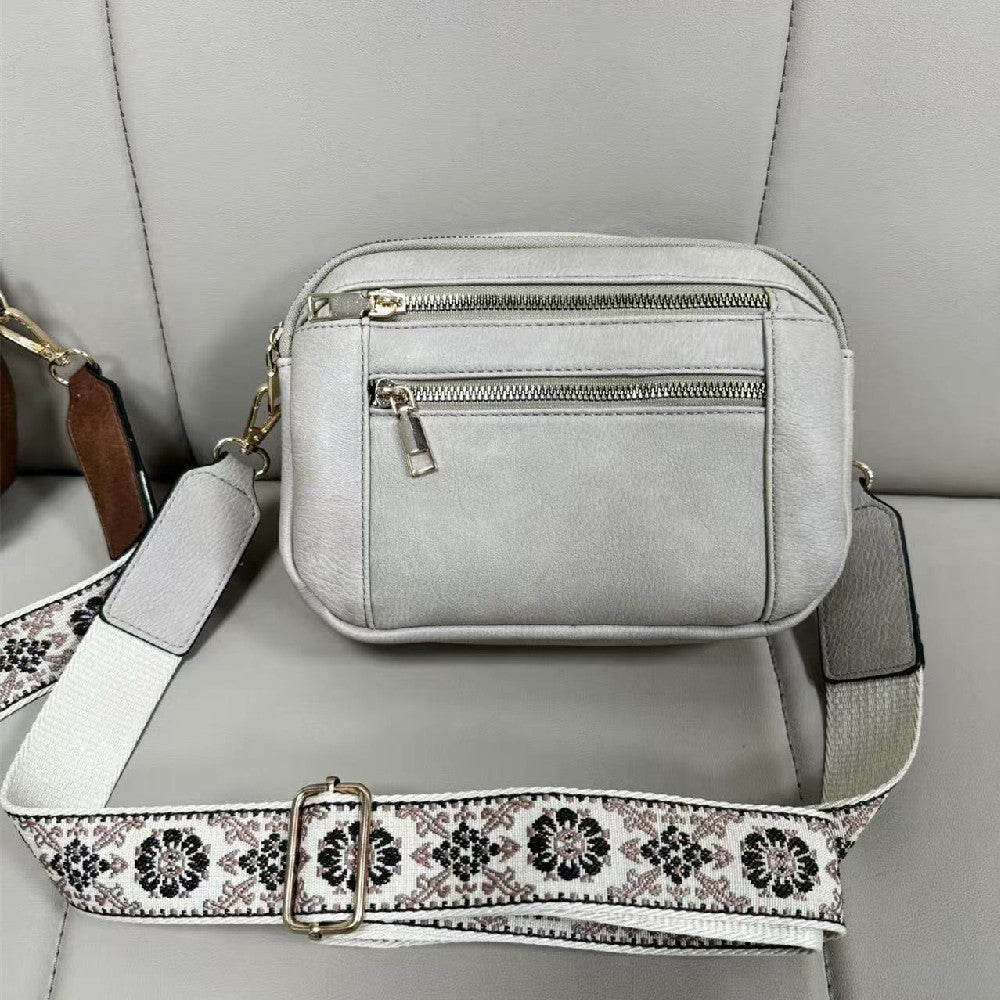 Women's Floral Embroidered Crossbody Bag | Colorblock Shoulder Bag - image 9