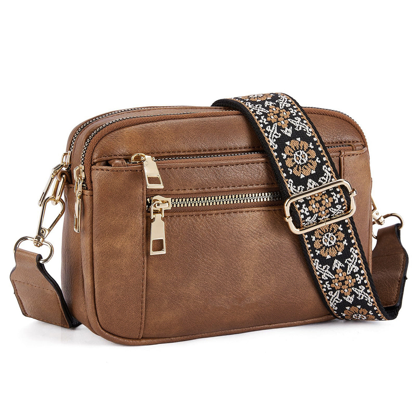 Women's Floral Embroidered Crossbody Bag | Colorblock Shoulder Bag - image 8