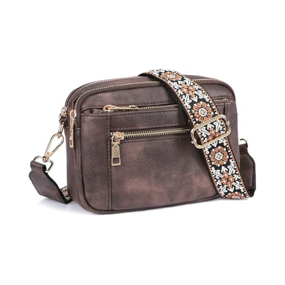 Women's Floral Embroidered Crossbody Bag | Colorblock Shoulder Bag - image 7