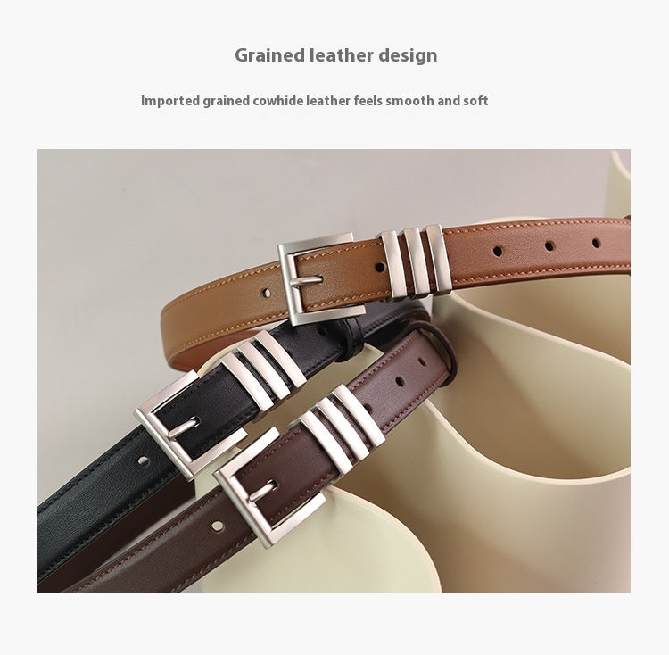Women's genuine leather belt in brown