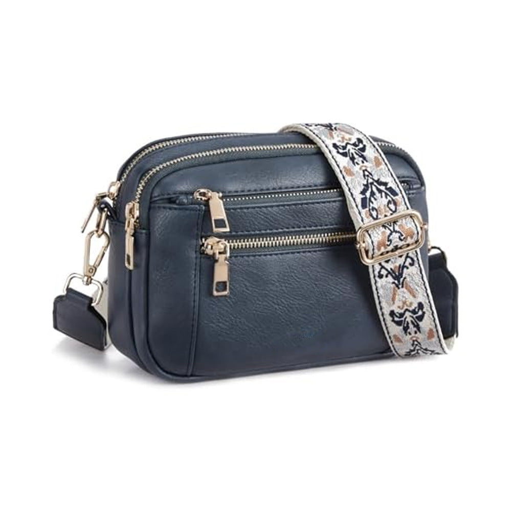 Women's Floral Embroidered Crossbody Bag | Colorblock Shoulder Bag - image 6