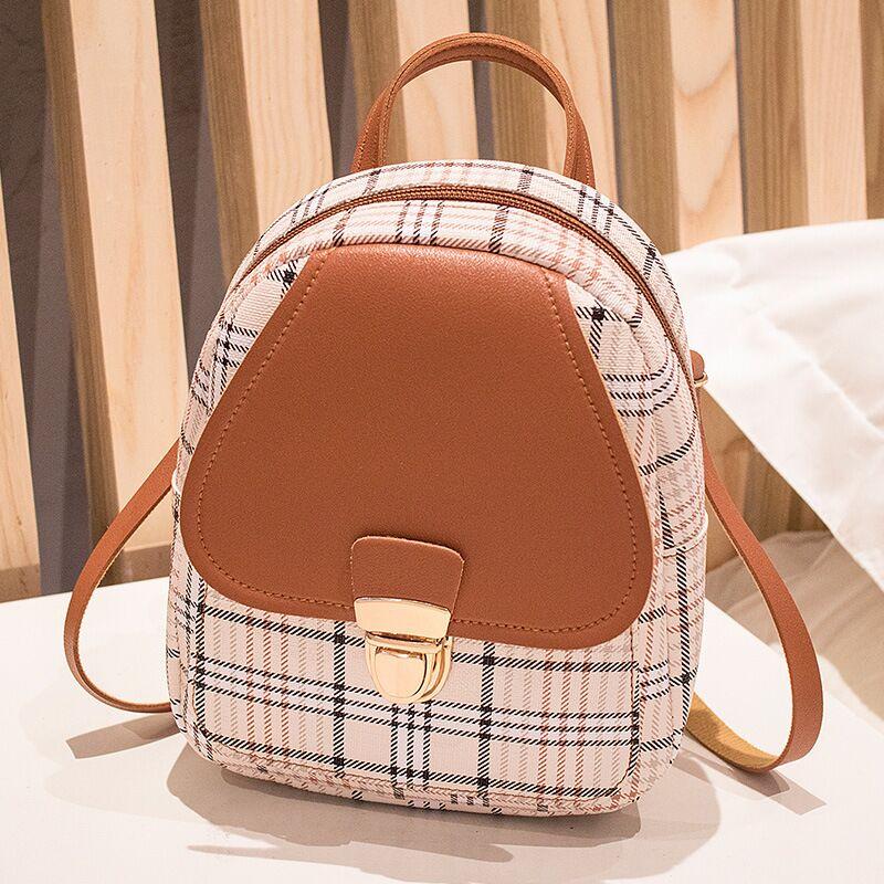 Plaid Mini Backpack — Convertible Shoulder Bag & Coin Purse - image 5