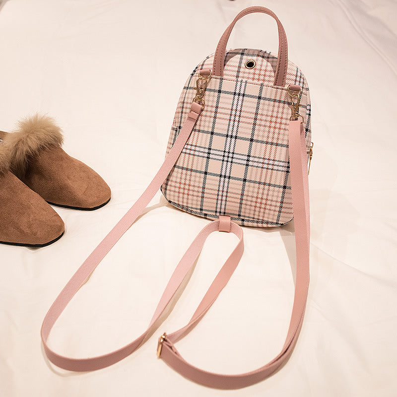 Plaid Mini Backpack — Convertible Shoulder Bag & Coin Purse - image 4