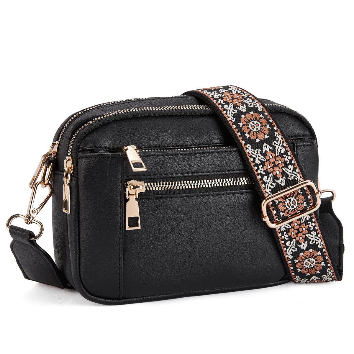 Women's Floral Embroidered Crossbody Bag | Colorblock Shoulder Bag - image 2