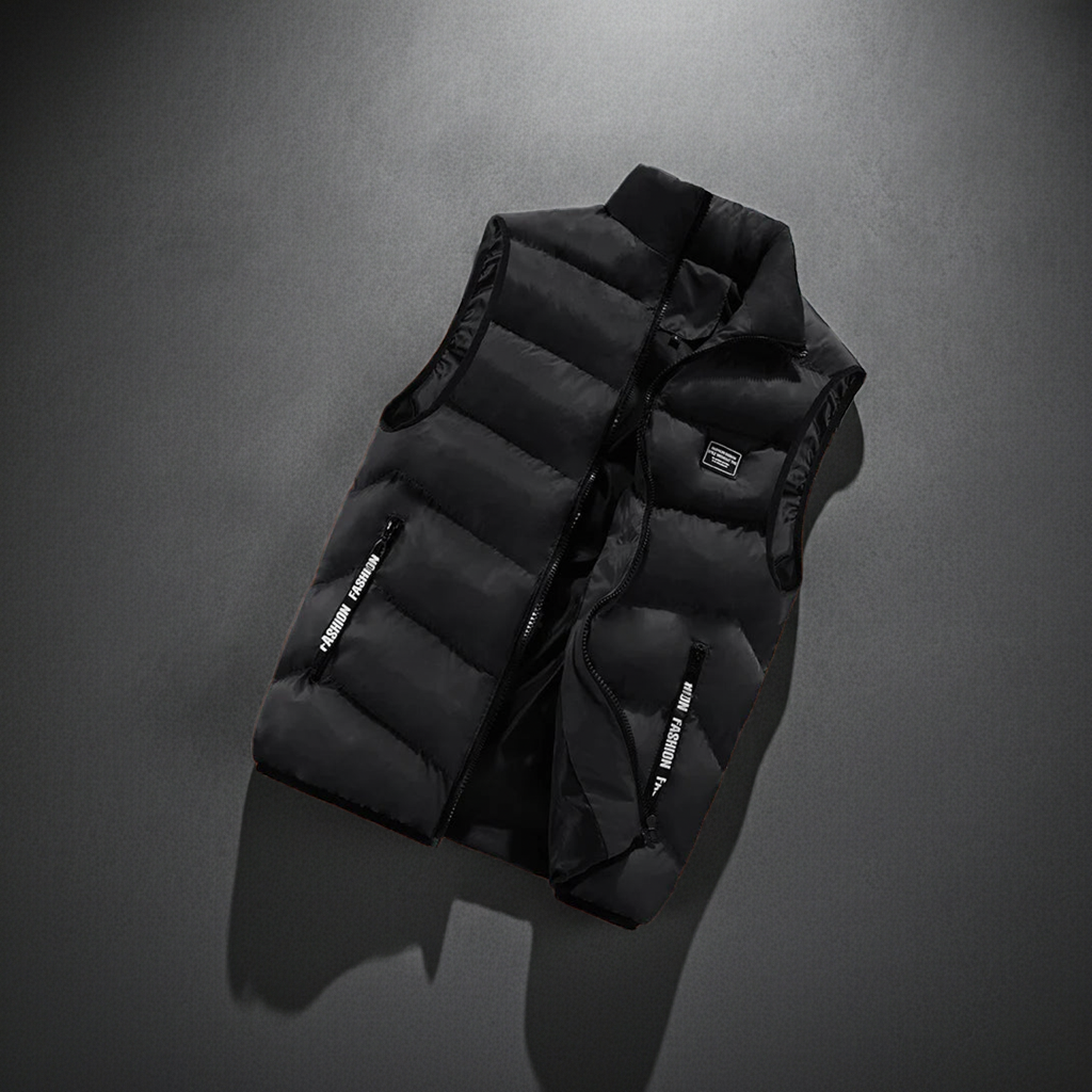 Men's Thermal Sleeveless Vest – Full-Zip Mandarin Collar Casual Waistcoat