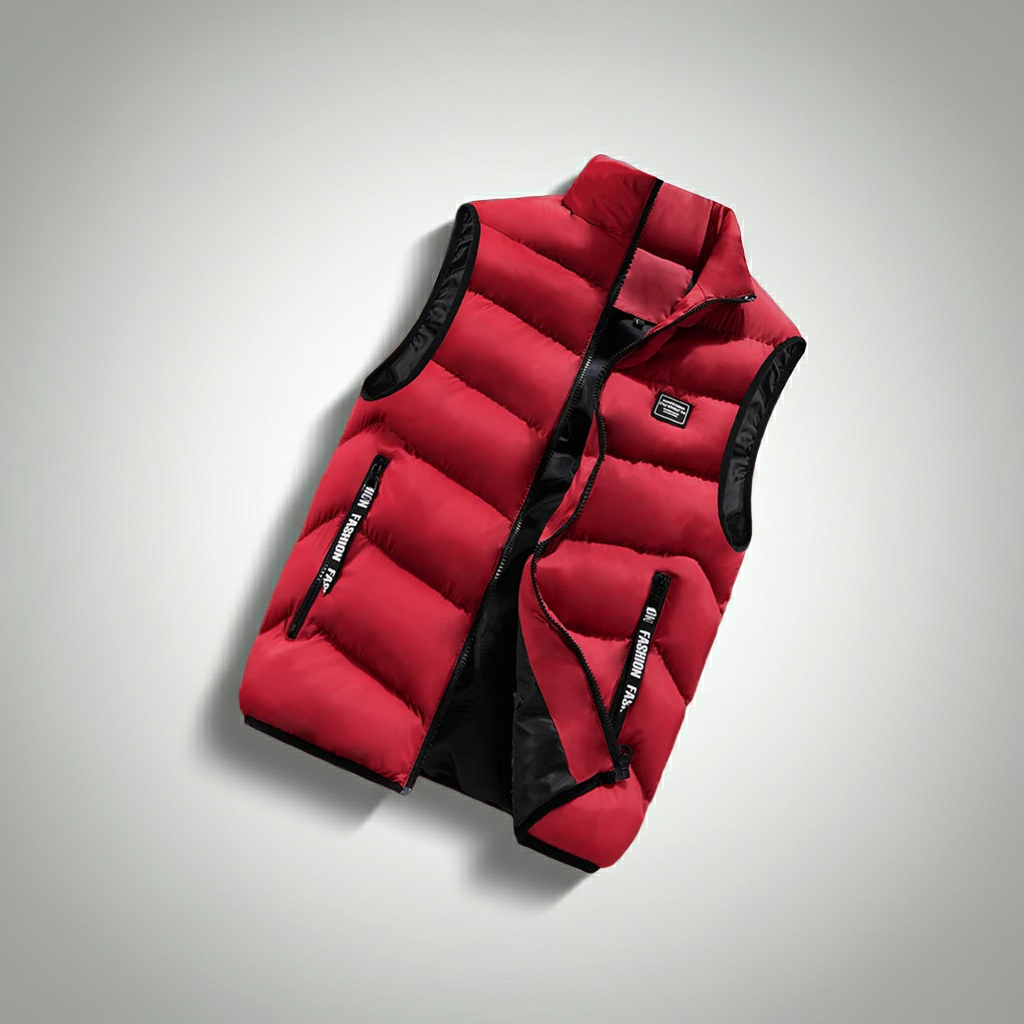 Men's Thermal Sleeveless Vest – Full-Zip Mandarin Collar Casual Waistcoat