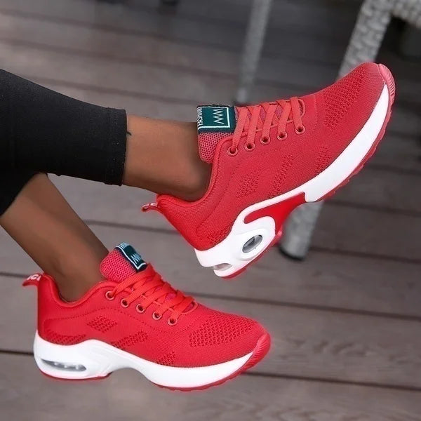 Red Women's Running Shoes – Lightweight Breathable Walking Sneakers | Atlantis
