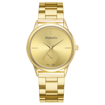 Women's Minimalist Quartz Watch – Stainless Steel, Rose Gold & Silver