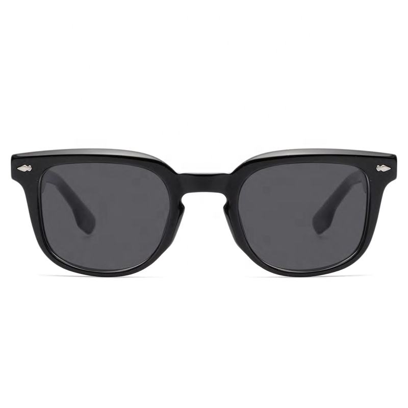 Square acetate polarized sunglasses angled view