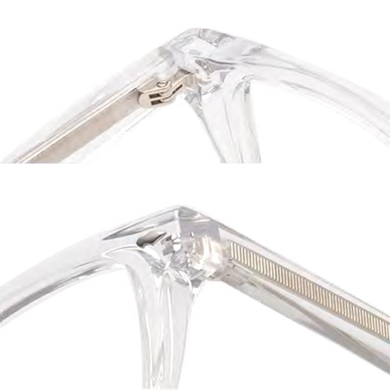 Square acetate polarized sunglasses frame detail