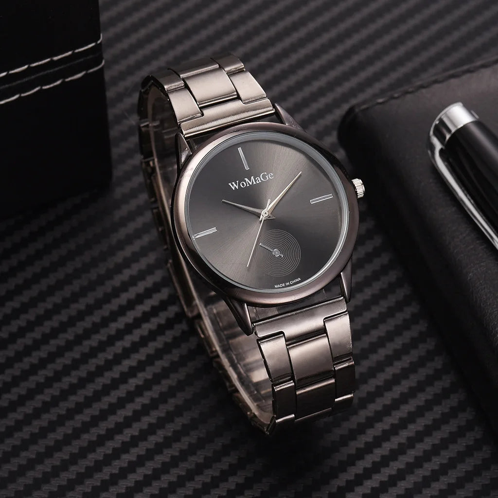 Women's Minimalist Quartz Watch – Stainless Steel, Rose Gold & Silver