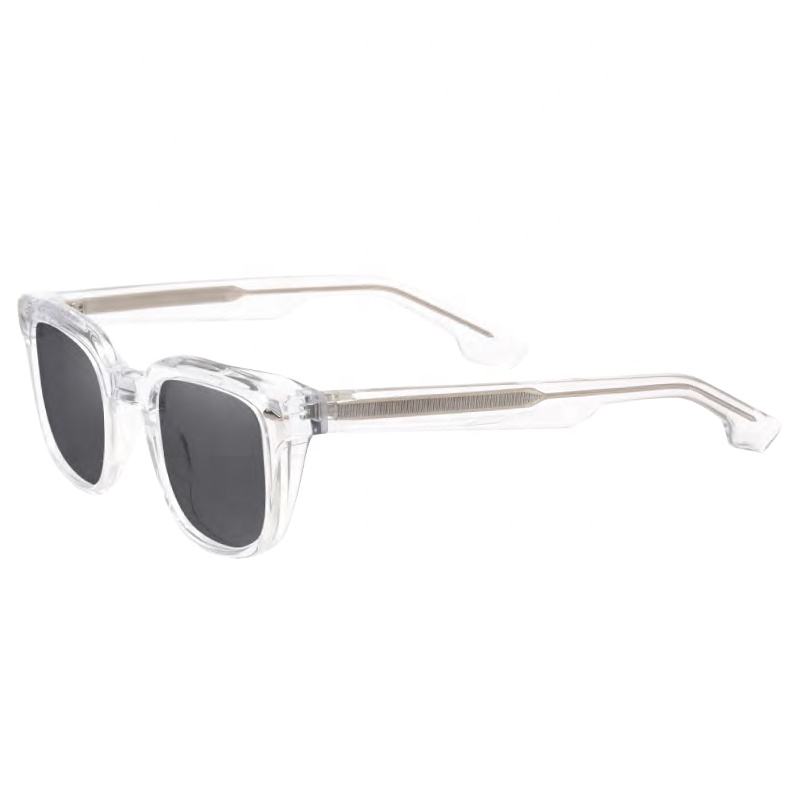 Square acetate polarized sunglasses side view