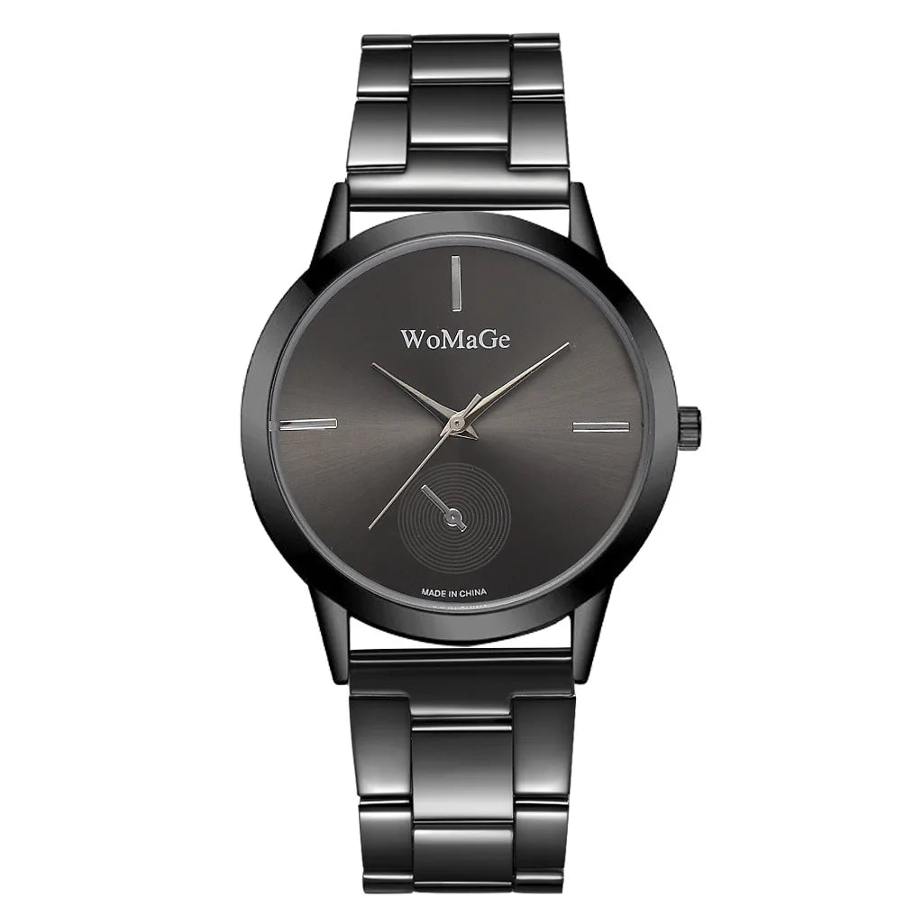 Women's Minimalist Quartz Watch – Stainless Steel, Rose Gold & Silver