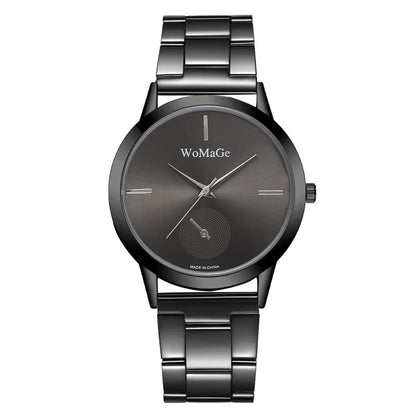 Women's Minimalist Quartz Watch – Stainless Steel, Rose Gold & Silver