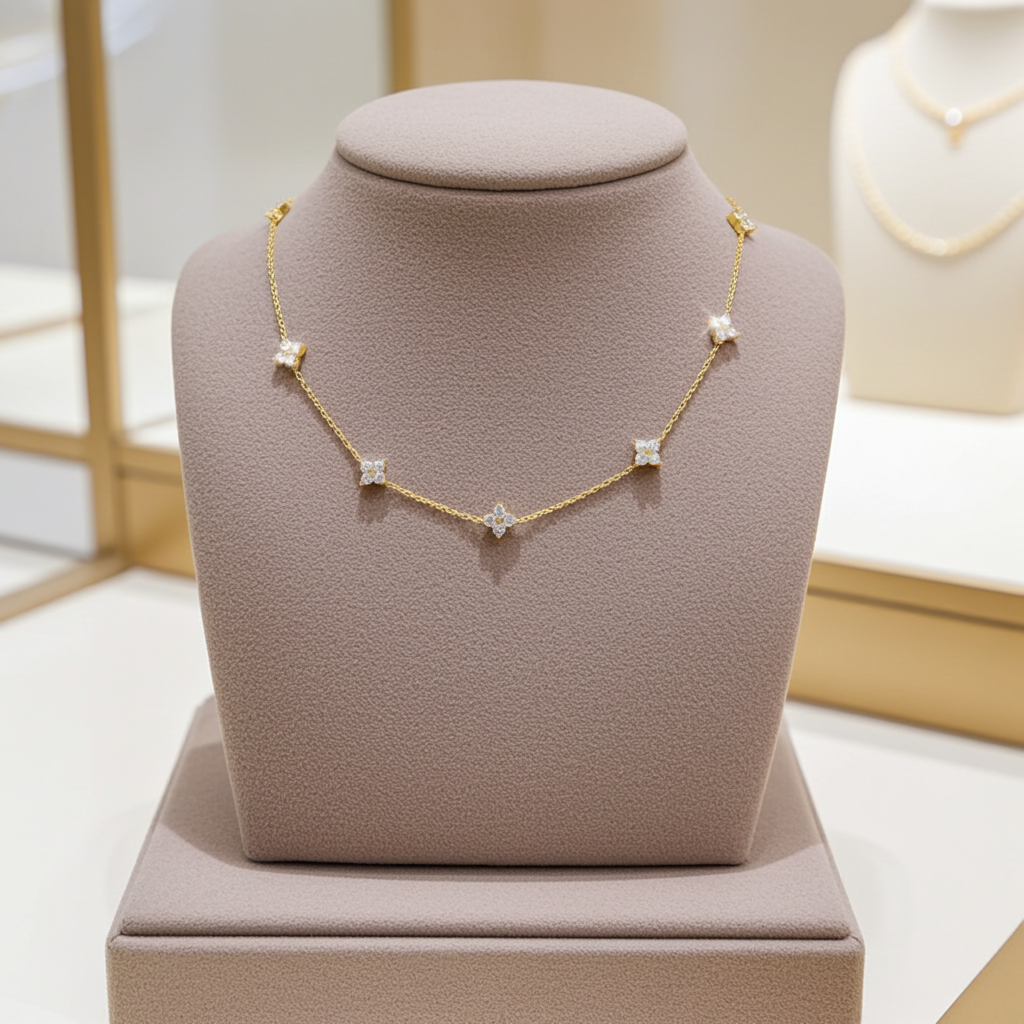 Women's Four-Leaf Zircon Pendant Necklace – Lucky Charm