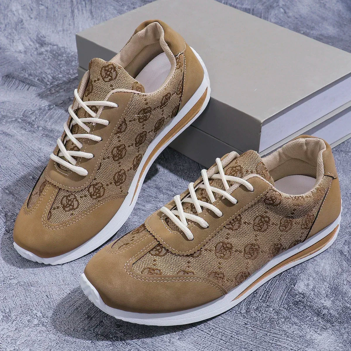 Women's Floral Lace-Up Sneakers – Flat Casual Walking Shoes
