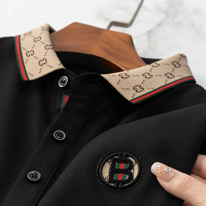 Men's Ice Silk Embroidered Polo Shirt – Breathable Summer Top