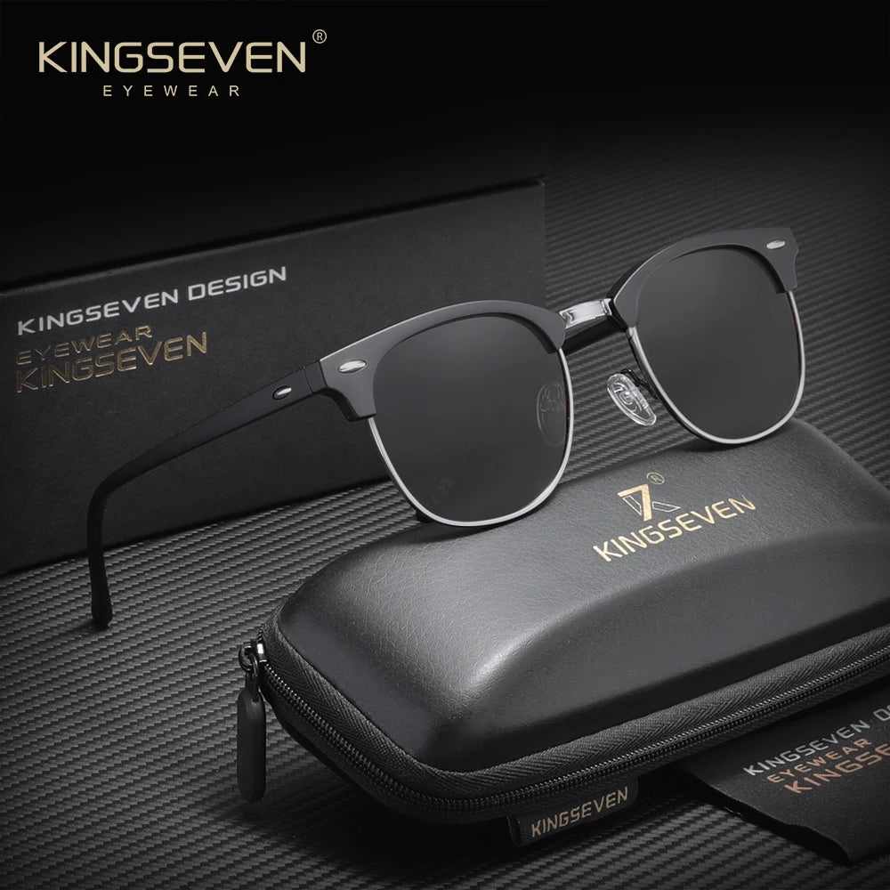 KINGSEVEN Half Frame Polarized Sunglasses — UV400