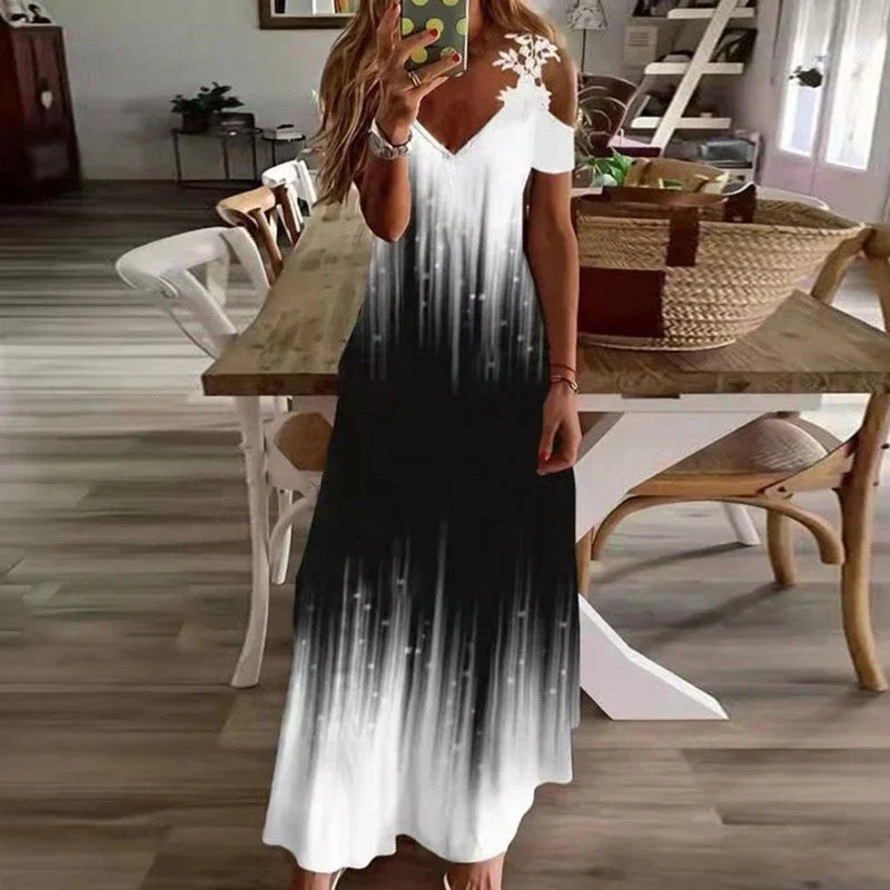 Women's Printed Sleeveless Maxi Dress – Casual Summer Long Dress