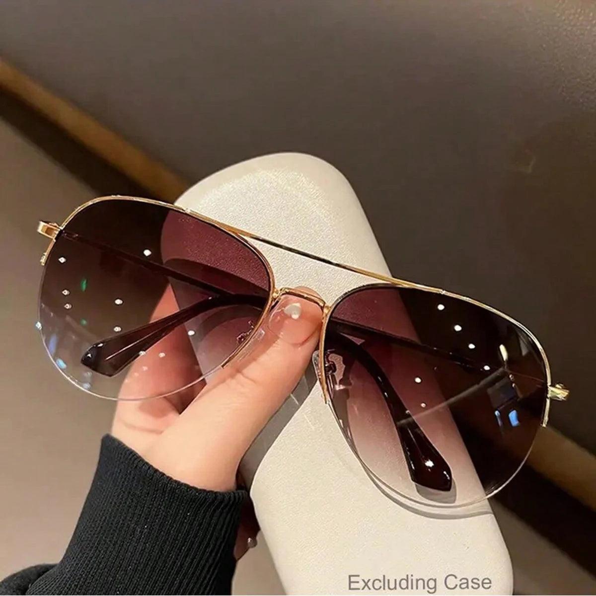 Women's Oval Aviator Sunglasses – UV400 Mirror Lens