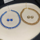 Luxury Crystal and Necklace Earrings