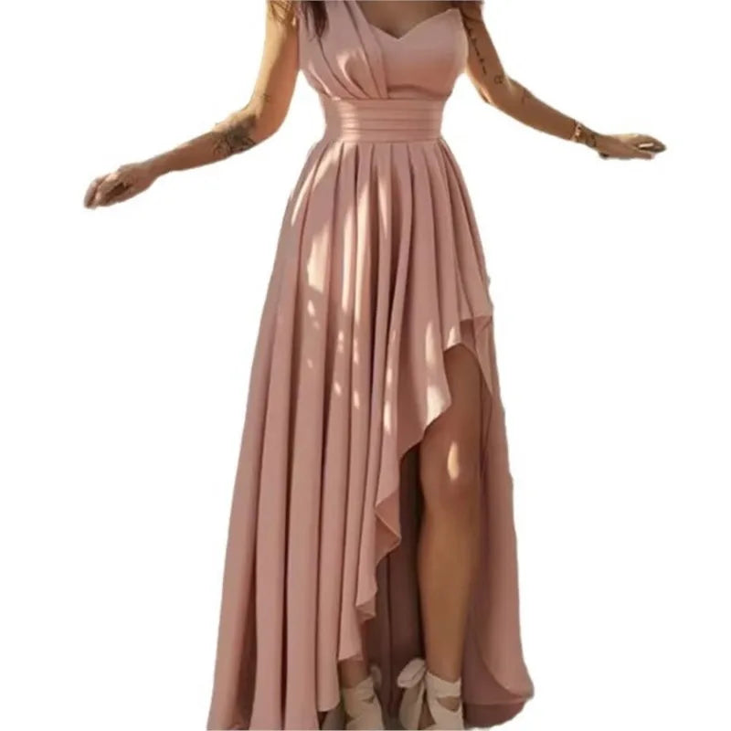 Asymmetric Hem Sleeveless Dress