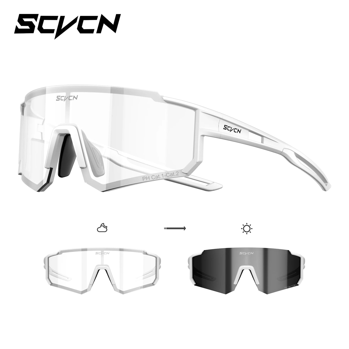 Photochromic Cycling Sunglasses – UV400 Windproof Sports Goggles