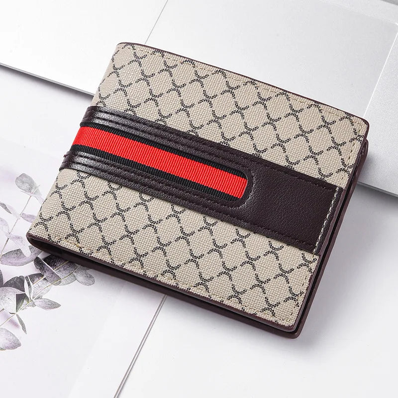 Men's Hand-Woven Leather Wallet – Slim Multi-Card Coin Purse