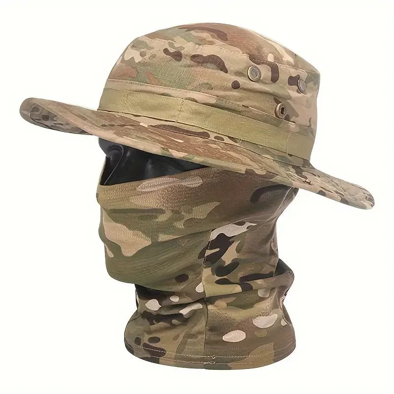 Camouflage Boonie Bucket Hat – Foldable Wide Brim Outdoor Sun Hat