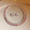 Luxury Crystal and Necklace Earrings