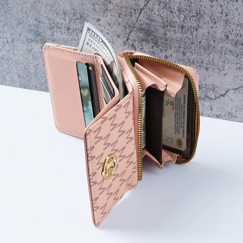 Women's Short PU Leather Wallet – Multi-Card Slot Coin Purse