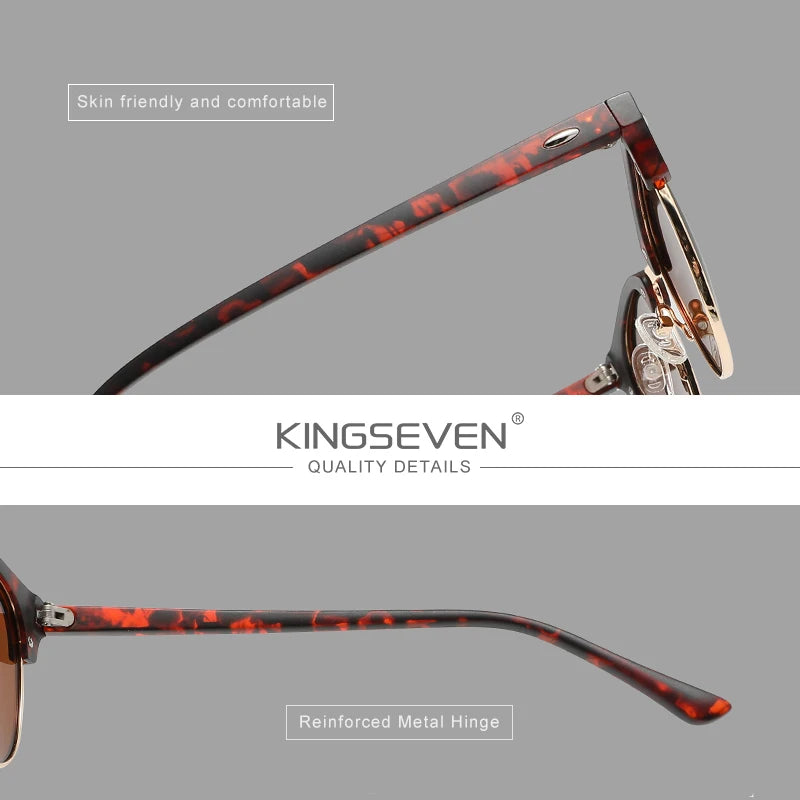 KINGSEVEN Half Frame Polarized Sunglasses — UV400