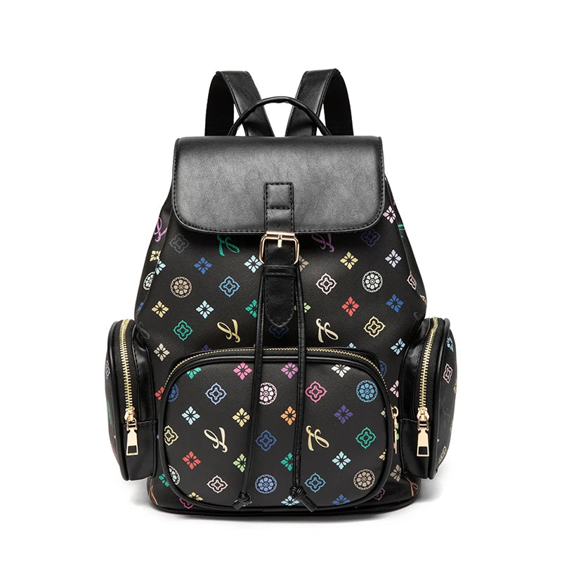 Women's Designer Drawstring Backpack – Large Capacity Travel & School Bag