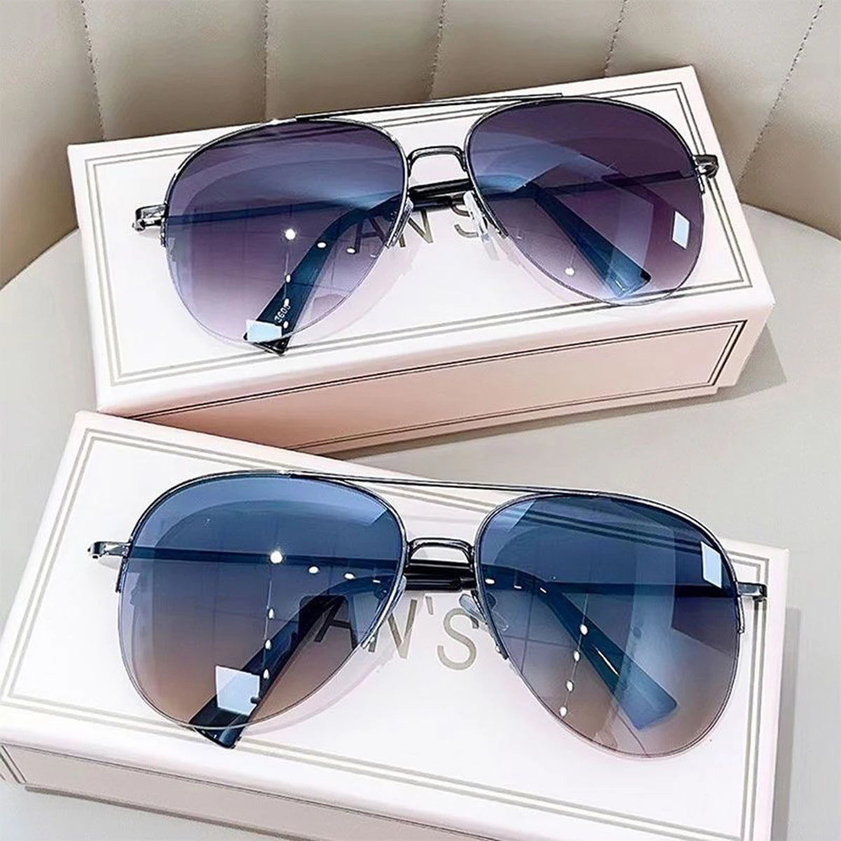 Women's Oval Aviator Sunglasses – UV400 Mirror Lens