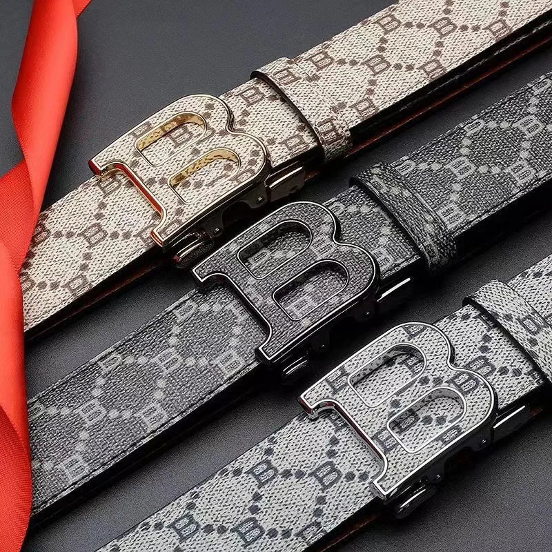 Men's Leather Belt – Alloy Buckle | Gun / Silver / Gold