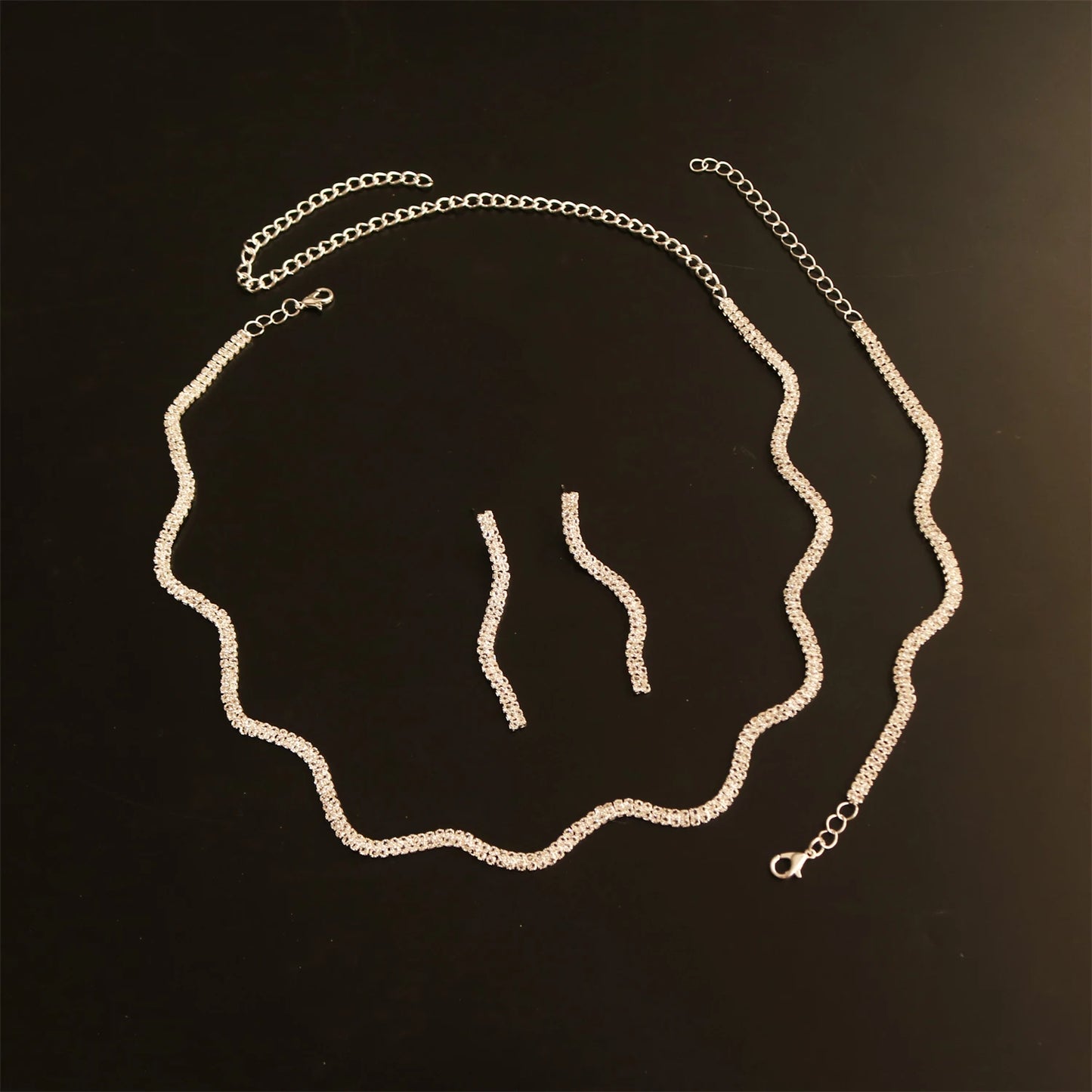 Luxury Rhinestone Bridal Jewelry Set – Elegant Wedding Accessories for Women