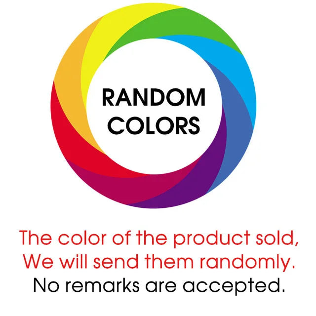 Color wheel with rainbow colors and text about random color selection on a White background