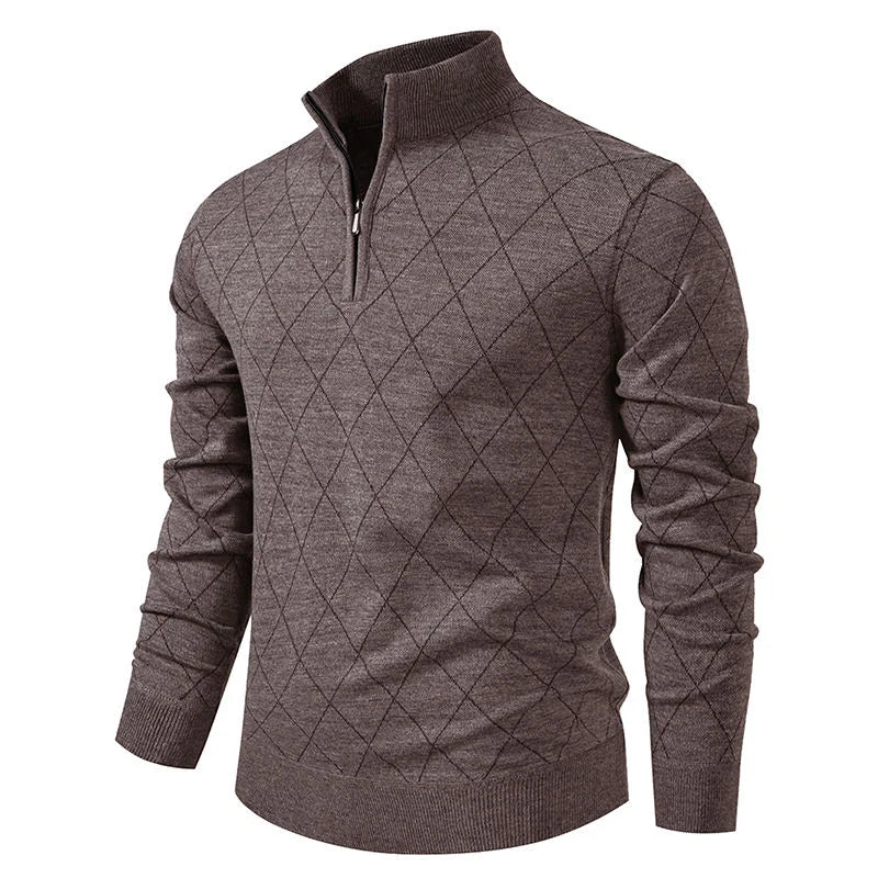 Men's Quarter-Zip Knit Pullover Sweater – Fleece